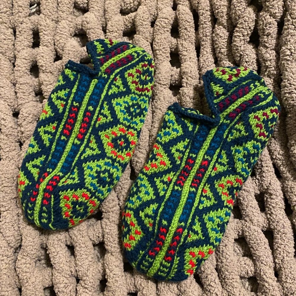 Hand Knitted Turkish Wool Socks | 100 % Natural Wool | Indoor Slipper Socks